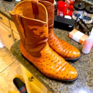 A pair of real ostrich boots.